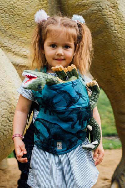 LennyLamb Puppentragehilfe mit Schnallen Jurassic Park DINOS BLAU-GRÜN